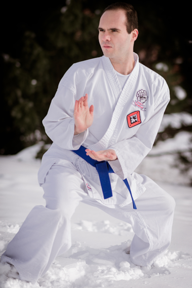 karate in the snow
